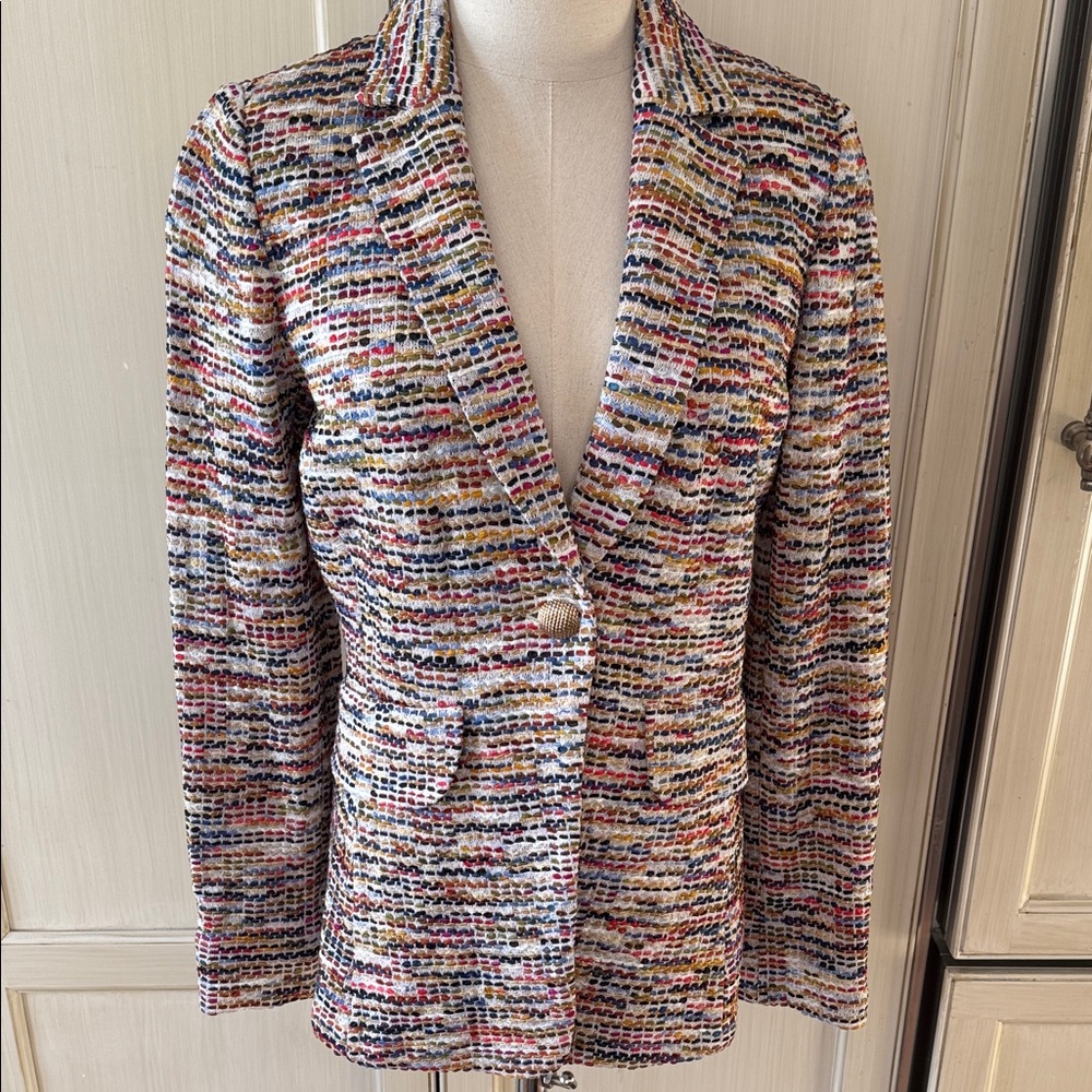 St. John Multicolor Textured Blazer